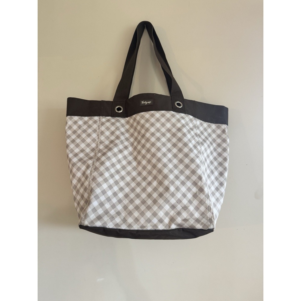 Thirty One Plaid Gingham Tote Sturdy Strong